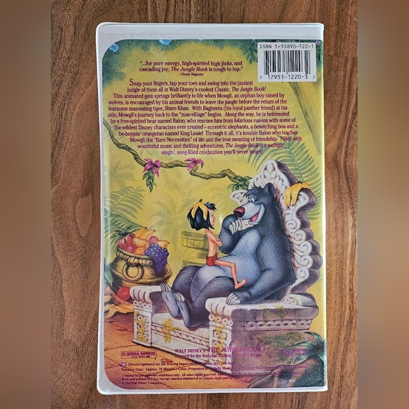 RARE/MINT CONDITON - Disney's "The Jungle Book" Black Diamond Classics VHS 1122 - Picture 5 of 12